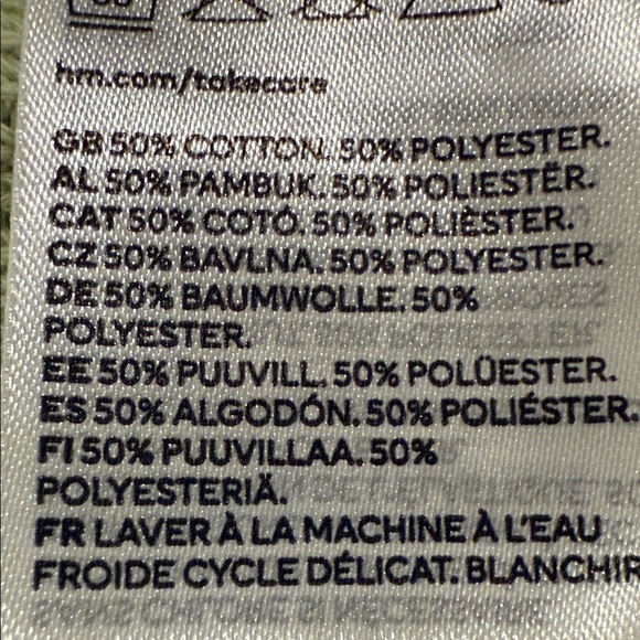 H&M Polo Shirt Light Green Cotton Blend Crochet Style Men’s Size M - Picture 9 of 9